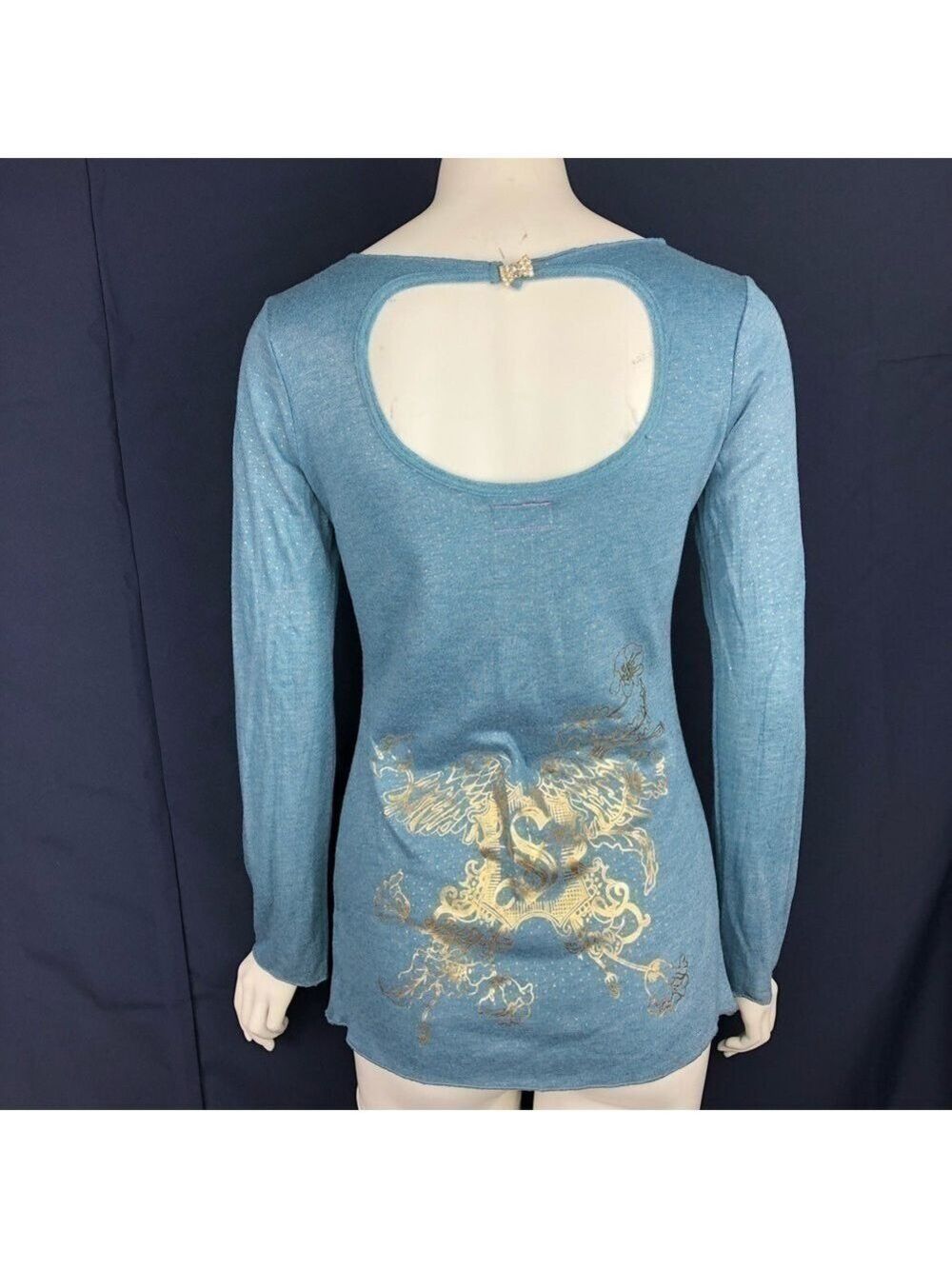 NEW-SIGNORELLI Polka Dotted/Gold Medallion Blouse.